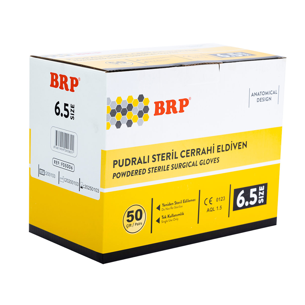 BRP STERİL ELDİVEN PUDRALI NO:6.5